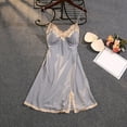 thumbnail image 2 of BJUTIR Sleepwear For Womens Nightgown Nightdress Thin Suspender Ice Silk Pajamas Lace Lace Slit Chest Pad Homewear, 2 of 3