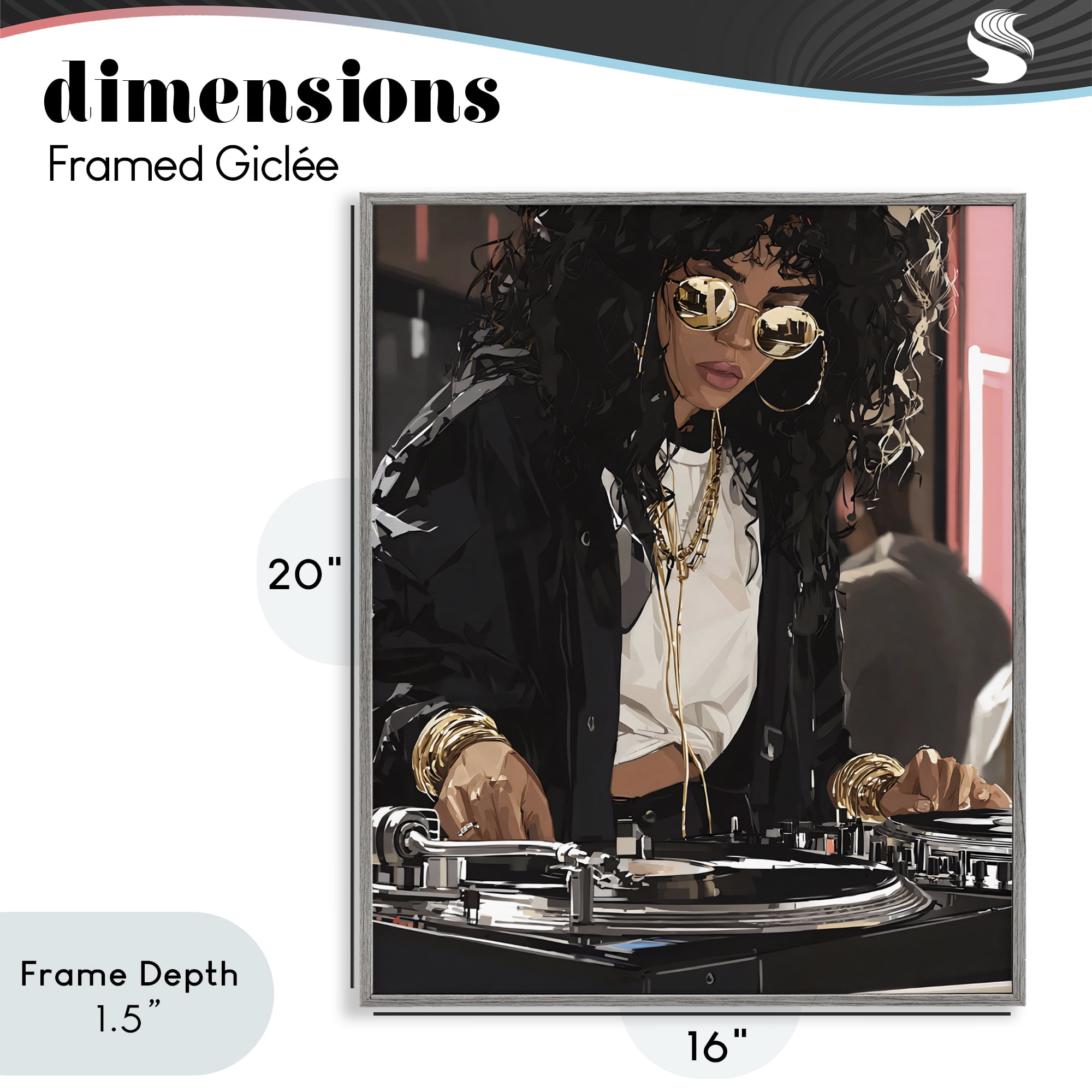 Stupell Industries DJ Focused On Turntables Gray Framed Giclee Art, design by Franklyn Gregory