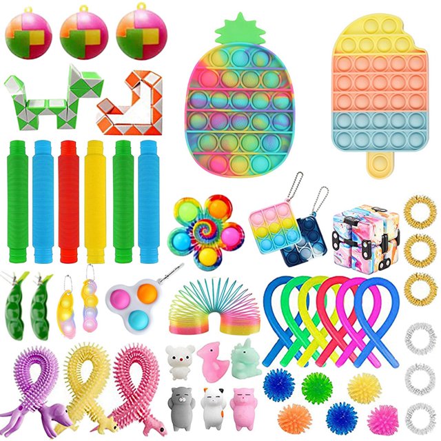 SUNSIOM Sensory Fidget Toys Set, 50Pcs Colorful Anxiety Stress Relief Toys