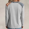 thumbnail image 5 of KDDYLITQ 250th Anniversary Tshirt for Women Independence Usa Flag 3/4 Sleeve T-Shirts Liberty 250th Birthday Vintage Tops Red White and Blue Floral Crew Neck Blouses Gray M, 5 of 5