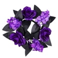 thumbnail image 1 of PEIXUN Halloween Rose Candle Wreath Decorative Artificial Flower Vine Ring Tabletop Decoration Prop, 1 of 6