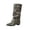 Brown, variant on Women's Knee High Wedge Boots with Chunky Platform Heel Lace Up & Zipper Mid Calf Boots