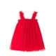 thumbnail image 1 of Vestido sin mangas de cuello redondo para niña, vestido navideño de color liso sin tirantes, vestido de princesa de malla abullonada, vestido de tirantes para niña, vestido festivo, vestido sin mangas, 1 of 4