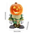 thumbnail image 2 of 1PC Halloween Miniature Pumpkin Figurines Mini Resin Pumpkin Ghost Ornaments Fairy Lighted Halloween Garden Adornments Pumpkin Doll with LED Lights for Outdoor Home Garden Decoration, 2 of 5