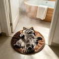 thumbnail image 2 of 3D Cute Cat Round Floor Mat, Funny Animal Print Non Slip Rug for Bedroom Entrance Home Decor, 2 of 6