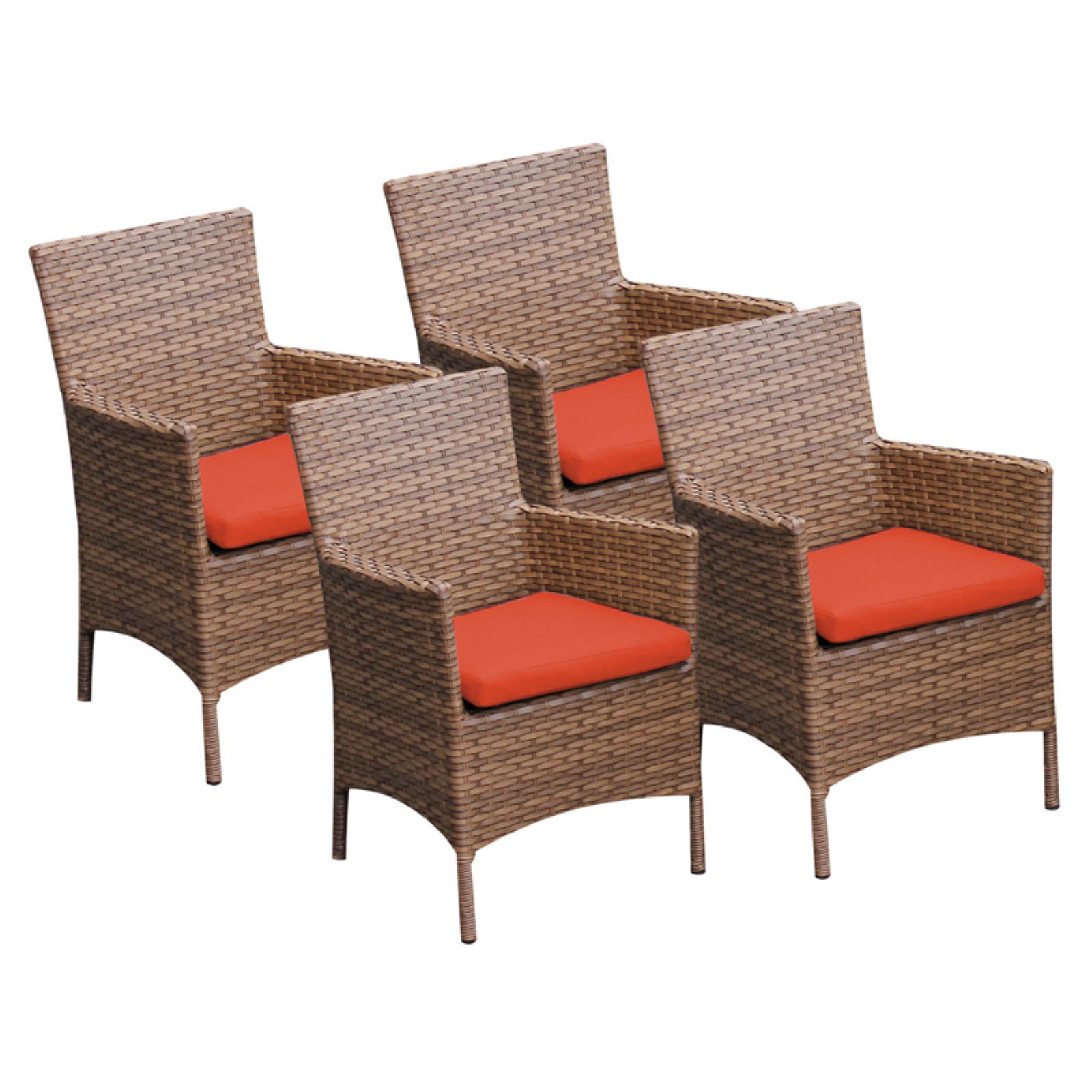 TK Classics Laguna Outdoor Dining Chairs Set of 4 with 8 Cushion