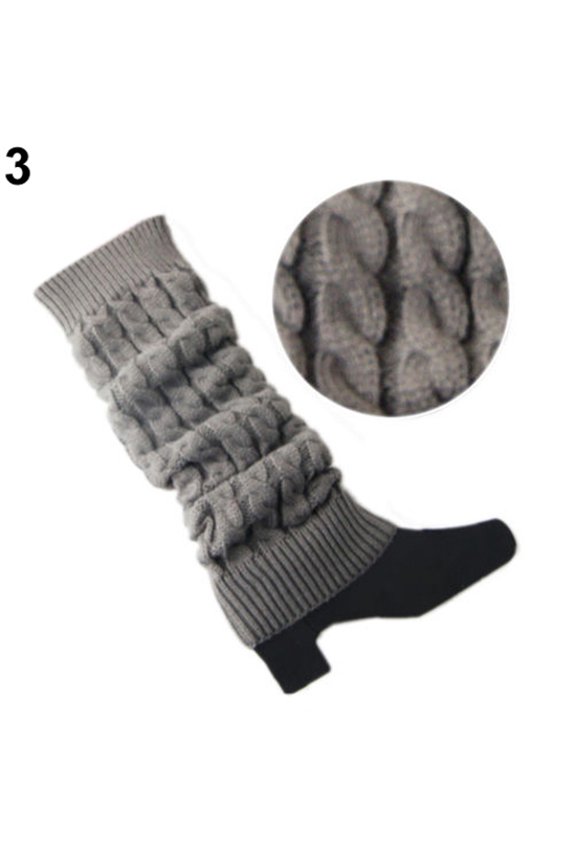 Women's Crochet Cable Knit Braided Winter Leg Warmers Boot Cuffs Toppers Socks