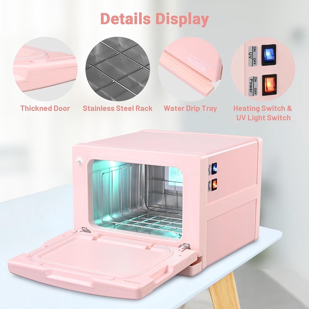 Yescom 8L Professional Hot Towel Warmer & UV Sterilizer for Spas, Salons, and Home Wellness, Pink