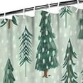 thumbnail image 3 of Light Green Christmas Tree and Snow Pattern Shower Curtain 36"x72" ,Bathroom Decorative Shower Curtains Set with 12 Hooks,Modern Waterproof Washable Shower Curtain, 3 of 6