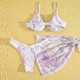 thumbnail image 5 of Women Two Piece Bikini Set with Underwire Top and High Waist Wrap Skirt Swimsuit for Beach Pool Vacation Purple L, 5 of 5