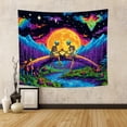 thumbnail image 5 of Blacklight Skull Moon Tapestry Trippy Mountain Forest Tapestries Starry Sky Wall Tapestry Skeleton Wall Hanging for Bedroom Decor,60Wx50H, 5 of 5