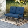 thumbnail image 4 of Costway Glider Outdoor Patio Rocking Bench Loveseat Cushioned Seat Steel Frame Navy, 4 of 7