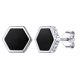 thumbnail image 1 of Pendientes hexagonales de Silvora para hombres y mujeres, pendientes de plata de ley 925 Pendientes de botón de ónix negro de runa vikinga nórdica para oreja sensible, 1 of 8