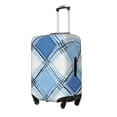 thumbnail image 3 of Multi-Size Suitcase Protective Cover Full Range Double Stitching Invisible Zipper For Travel Business Argyle Plaid Lightskyblue_49288_1 Small, 3 of 8