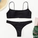 thumbnail image 4 of E8BF-traje de baño Bandeau para mujer, Bikini brasileño atrevido de corte alto, traje de baño con cordón sin tirantes, 2 piezas, 4 of 5