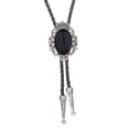 thumbnail image 2 of Crown Bolo Tie, Oval Disfraz Regalo Western Cowboy Aleación Ajustable Vintage Cuero Rodeo para Fiesta Navidad Hombres y Mujeres Negro Salvador Corbata de bolo, 2 of 4