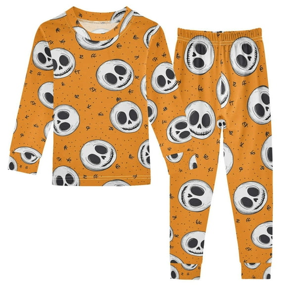 joogoo Cute Skeletons 2 Piece Long Sleeve Tee and Pants Cotton Pajama Set 5Y