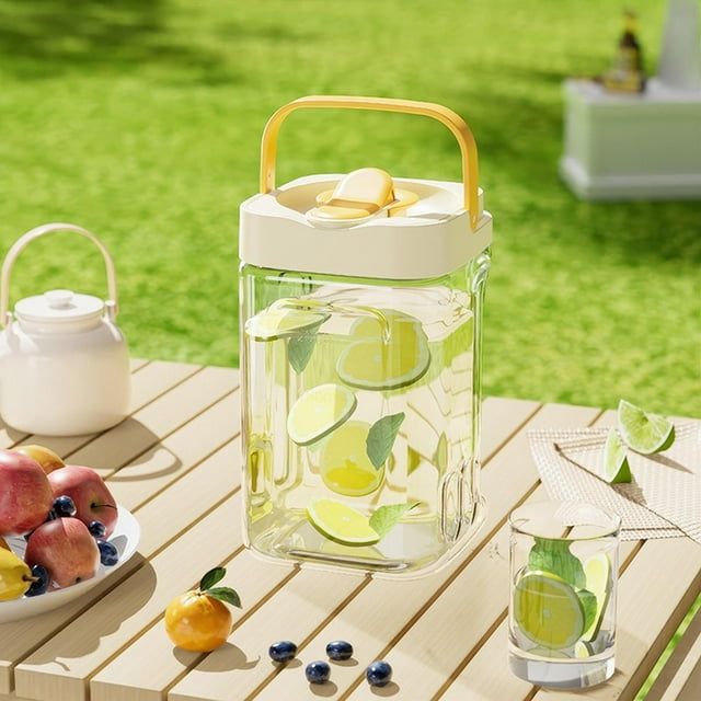 Distributeur de Boissons Grande Capacité Bec Verseur Facile Idéal pour la Maison et l'Extérieur Conception Durable avec Repères de Mesure Solution de Rangement pour Boissons