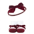 thumbnail image 3 of Hudson Baby Infant Girl Headband and Socks Giftset, Houndstooth Burgundy, One Size, 3 of 6