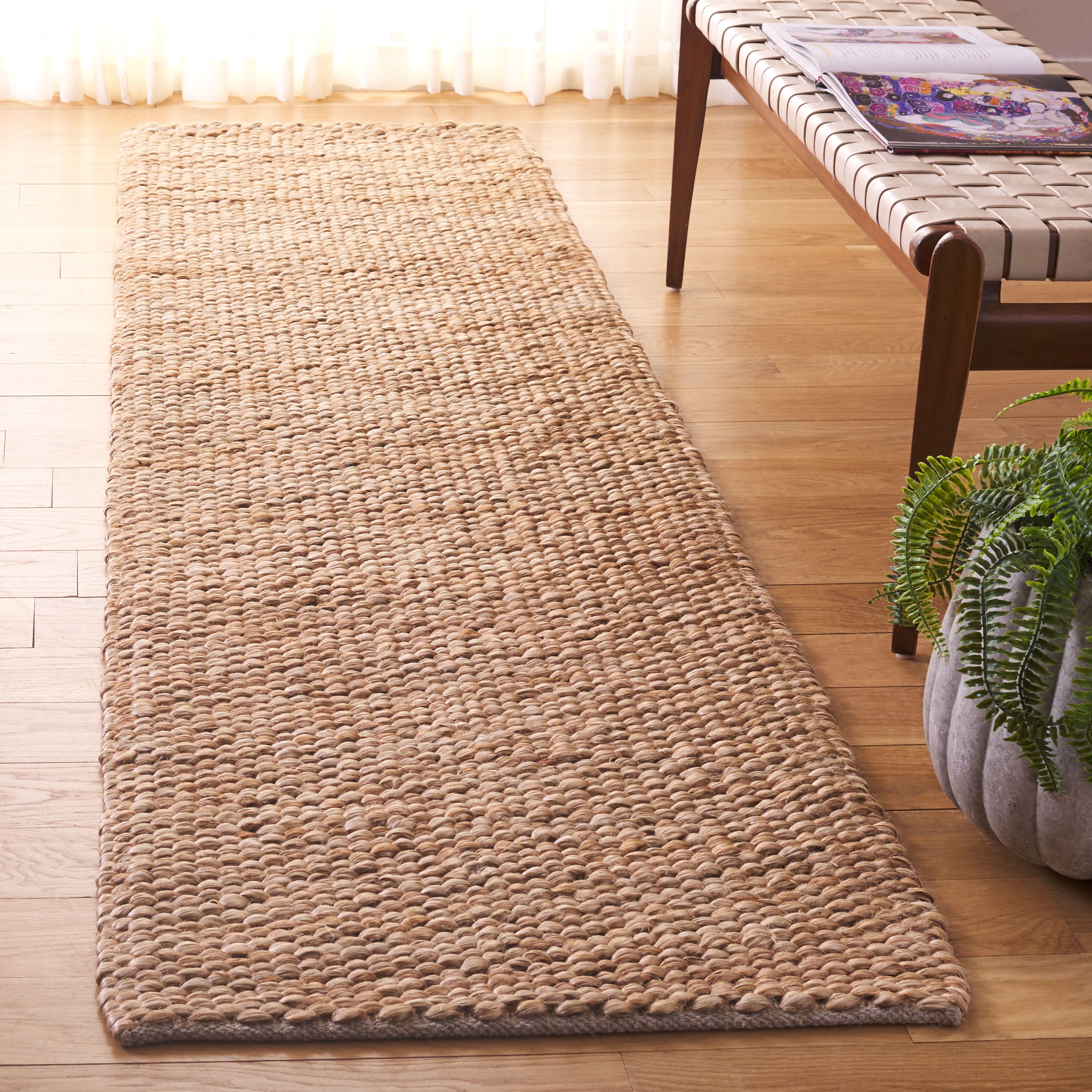 SAFAVIEH Natural Fiber Darina Solid Runner Rug, Natural, 2'3" x 9'