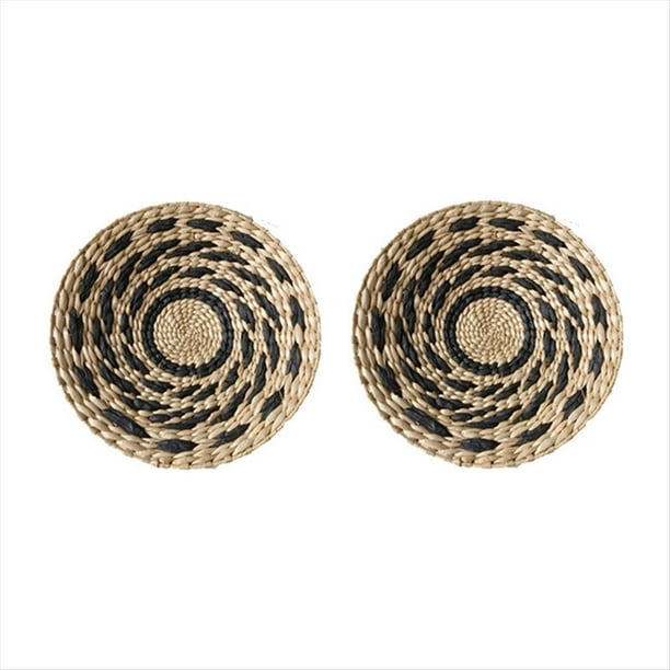 Decoraciones de Pared Bohemias, Decoraciones de Pared, Tapices de Paja Hechos A Mano, Decoración de Sala de Estar para Casa de Familia, Diámetro 30 cm