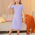 thumbnail image 3 of Einccm Girls Nightgowns Princess Sleepwear Cute Soft Flutter Sleeve Nightdress A-Line Short Sleeve Pajamas PJs Sleep Shirt Night Gown Loungewear for Kids 3-12 Years, 3 of 7