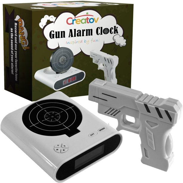CREATOV DESIGN Target Alarm Clock with Gun Infrared Target and
