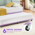 thumbnail image 2 of Memoryfield Twin Metal Daybed with Trundle, Pullout Trundle Bed Frame, Guest Sofa Bed with Steel Slat Support, No Box Spring Required, Purple, 2 of 7