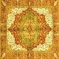 thumbnail image 1 of Ahgly Company Machine Washable Indoor Square Persian Yellow Traditional Area Rugs, 3' Square, 1 of 4