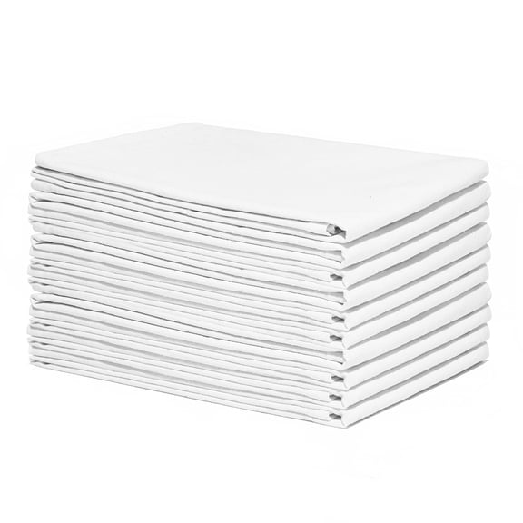 Organic Cotton Dish Towels, Quick-Dry Lint-Free Kitchen Towels, 27"x27" Extra Large (White, Pack of 10)
