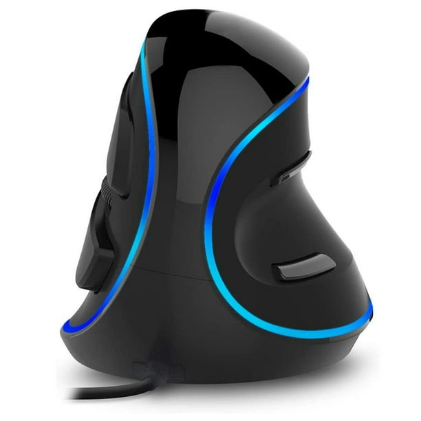 Ratón vertical con cable Ratón óptico ergonómico con DPI ajustable, 6 botones y reposamuñecas extraíble para PC Computadora portátil Xemadio 2033291-1