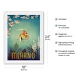 thumbnail image 2 of Merano Italy - City of Flowers - Tennis Golf & Riding in the Italian Alps - Vintage Travel Poster by Sergio Franciscone c.1936 - Japanese Unryu Rice Paper Art Print (Unframed) 18 x 24 in, 2 of 4