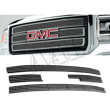 AAL BOLT ON / BOLT OVER BILLET GRILLE / GRILL INSERT For 2014 2015 GMC GMC Sierra 1500 4 pcs Overlay Does not fit All Terrain models