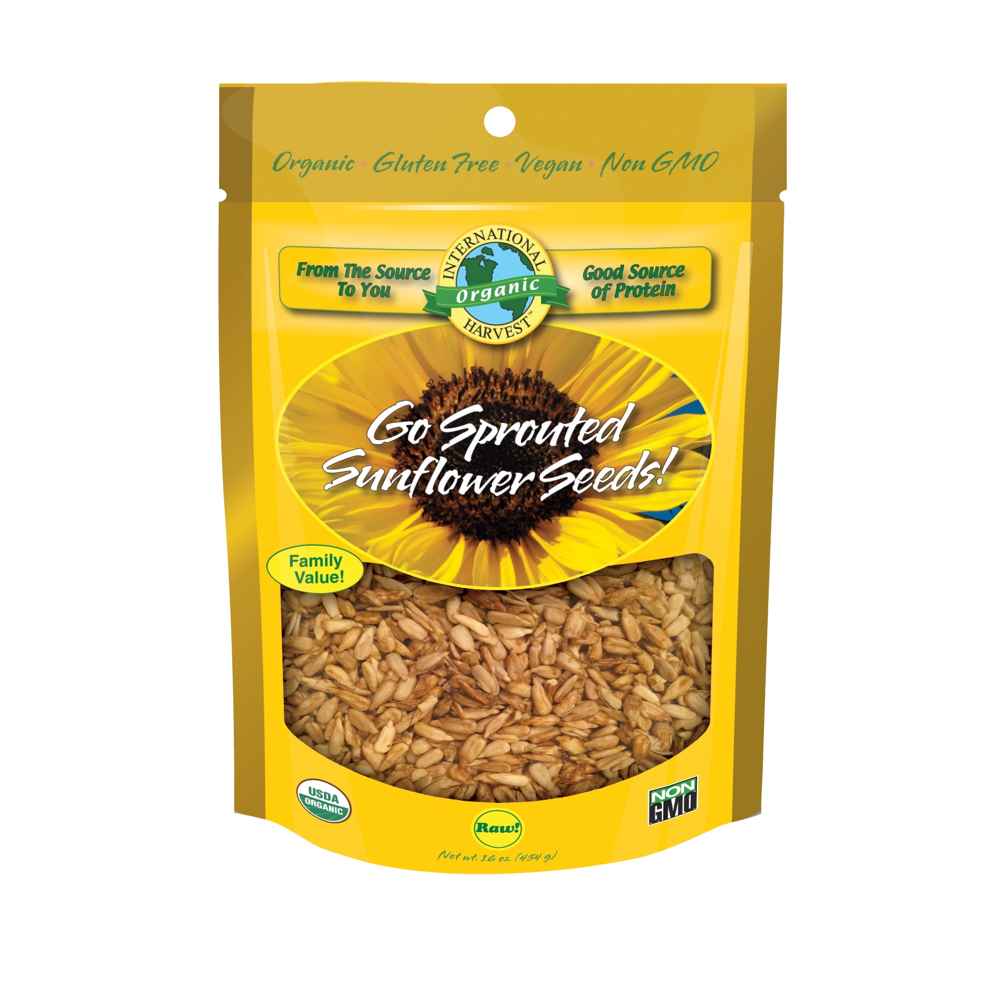 International Harvest Go Sprouted Sunflower Seeds, 16 Oz