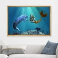 thumbnail image 2 of wall26 Framed Canvas Print Wall Art 3D Dolphin and Mermaid Under The Sea Fantasy &amp; Sci-Fi Ocean Digital Art Modern Art Nautical Scenic Ultra for Living Room, Bedroom, Office - 24"x36" N, 2 of 5