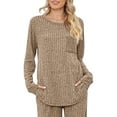 thumbnail image 4 of Gvmfive Women Plus Size 2-Piece Loungewear Set Long Sleeve Tops Pants Pajamas Sleepwear, 4 of 5