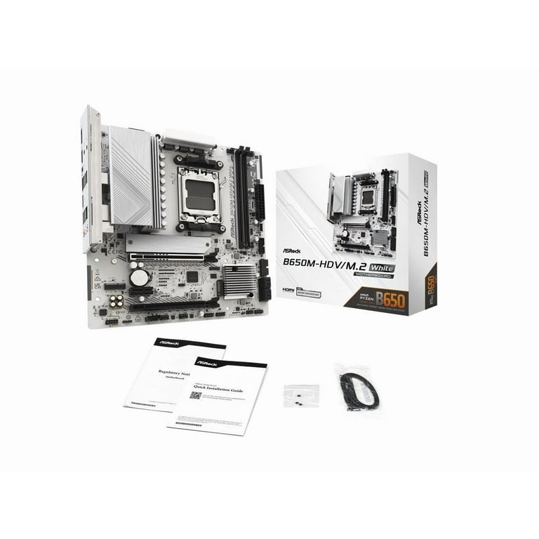 ASRock B650M-HDV/M.2 White AM5 AMD B650 Micro ATX Motherboard