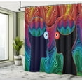thumbnail image 5 of Ambesonne Romance Shower Curtain, Floral Eyes and Stripe, 69"Wx84"L, Multicolor, 5 of 5
