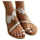thumbnail image 3 of Sandalias planas de boda AURIGATE para mujer, sandalias blancas de encaje, sandalias de playa, sandalias blancas para vestido de fiesta de boda., 3 of 5