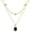 Black, variant on Gold Layered Necklaces for Women, 18k Gold Plated Crystal Necklace Paperclip Choker Emerald Green Jewelry for Women Gifts