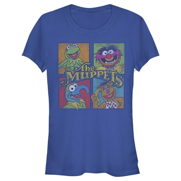 Junior's The Muppets Character Panel  Graphic Tee Royal Blue Large