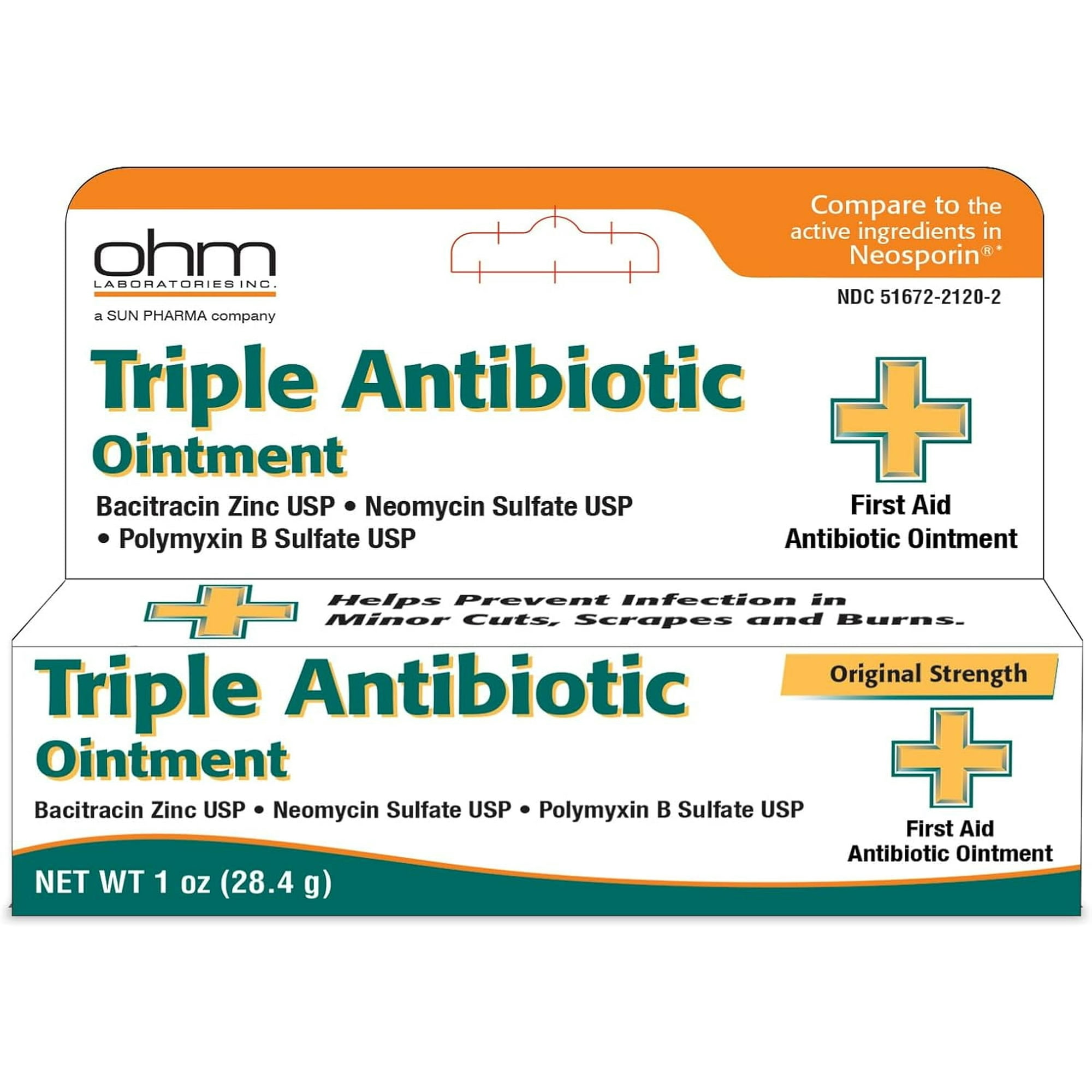 First Aid Triple Antibiotic Ointment for Minor Cuts, Scrapes and Burns, 1 Oz