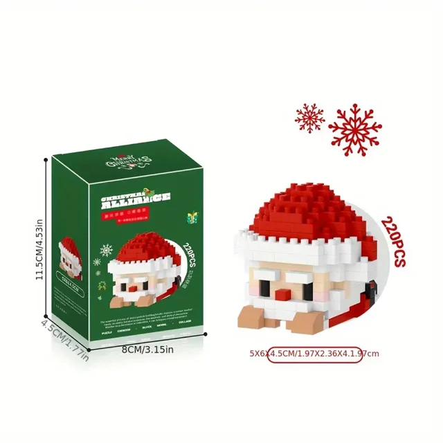DIY Creative Building Blocks, Christmas Gift Box, Hanging Lanterns Mini Building Blocks Ornament Set, Christmas Gifts For Family And Friends Santa Claus
