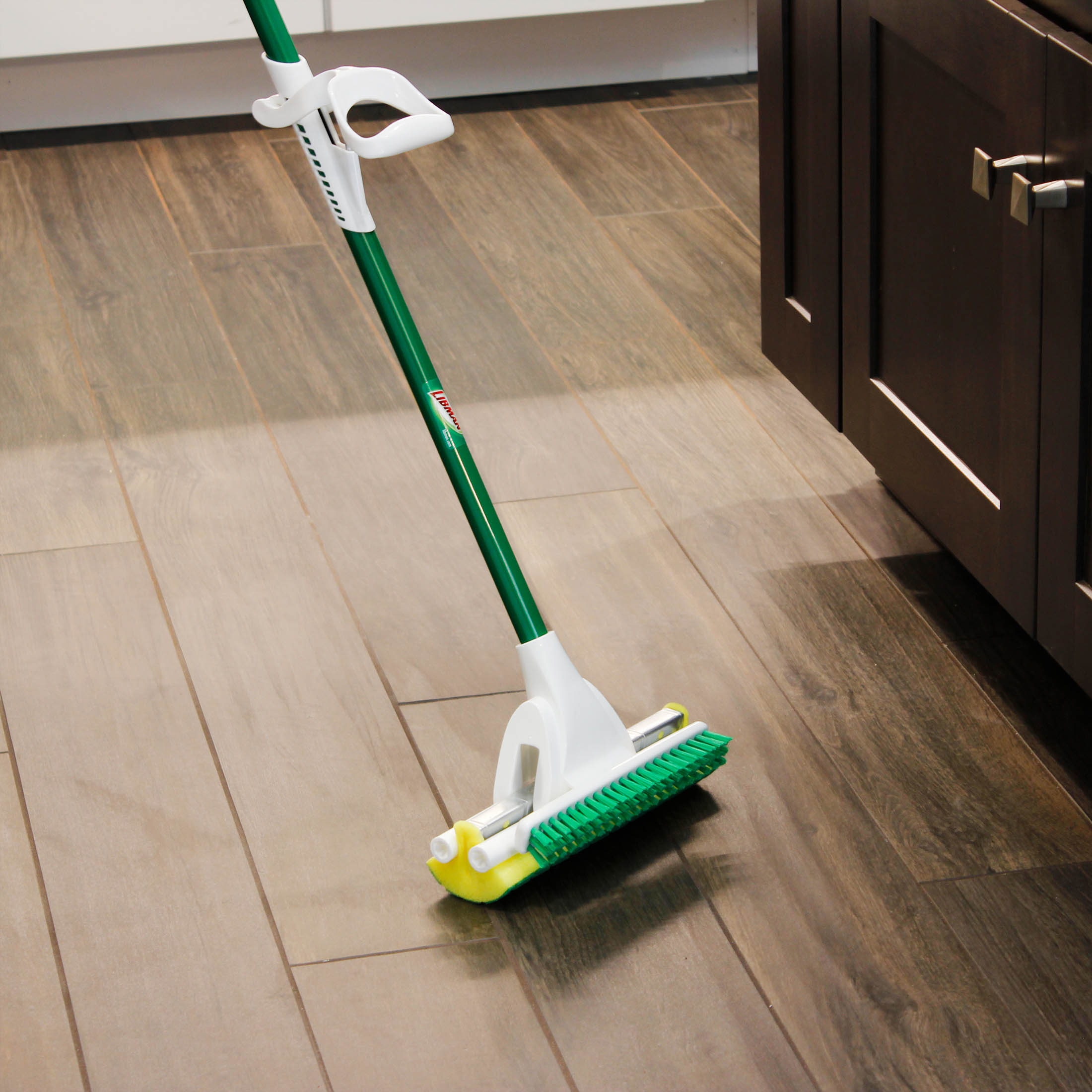 Libman Nitty Gritty Sponge Mop with Scrub Brush, Green photo 3