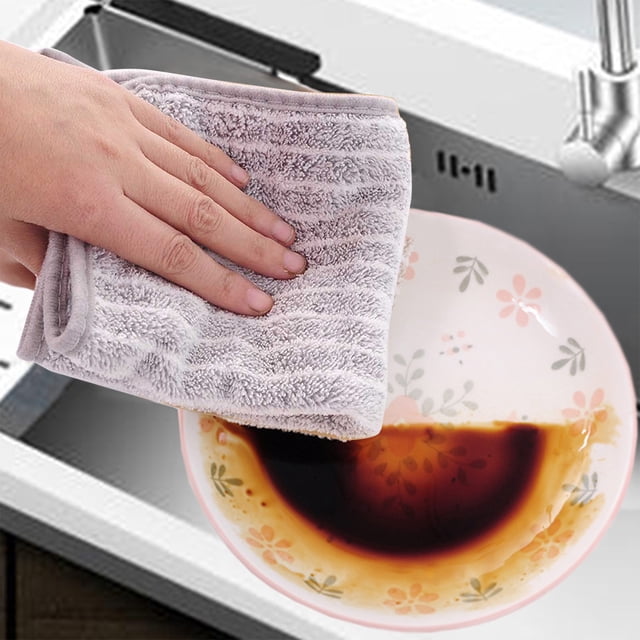 TIMIFIS Pot Brush 5Pc Kitchen Table Cleaning Cloth Fiber Bathroom Decontamination Cloth Multi Purpose Cleaning Absorbent Cloth Kitchen Gadgets