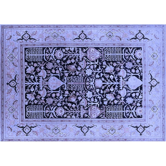 Ahgly Company Indoor Rectangle Oriental Blue Industrial Area Rugs, 2' x 4'