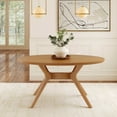 thumbnail image 2 of Plank+Beam 62" Verso Oval Dining Table for 4, Solid Wood Kitchen Table for Dinner Room, Pecan, 2 of 11