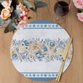 thumbnail image 3 of Blue Starfish Coastal Round 13 Inch Placemats Set of 2, Nautical Ocean Summer Coral Botanical HeatResistant Non Slip Place Mats for Dining Table, Wipeable Braided Kitchen Table Mats for Housewarming, 3 of 9