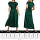 thumbnail image 2 of Faldas largas Vestido de cóctel para mujer Vestido a media pierna con cordones en la cintura Elegante para mujer (Verde oscuro X Ygjytge Verde oscuro T XL para Mujer, 2 of 6