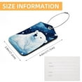 thumbnail image 5 of Galaxy Polar Bear Square PU Leather Luggage Tags, 2 Pack, with Privacy Cover and Stainless Steel Ring - Suitable for Travel, Backpack, Handbag - Bag Tags, Handbag Tags, 5 of 7